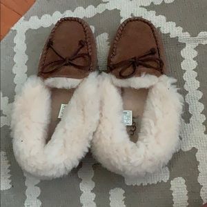 Ugg moccasin fold-over slipper
